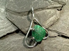 Fibrous Malachite, Sterling Silver Pendant