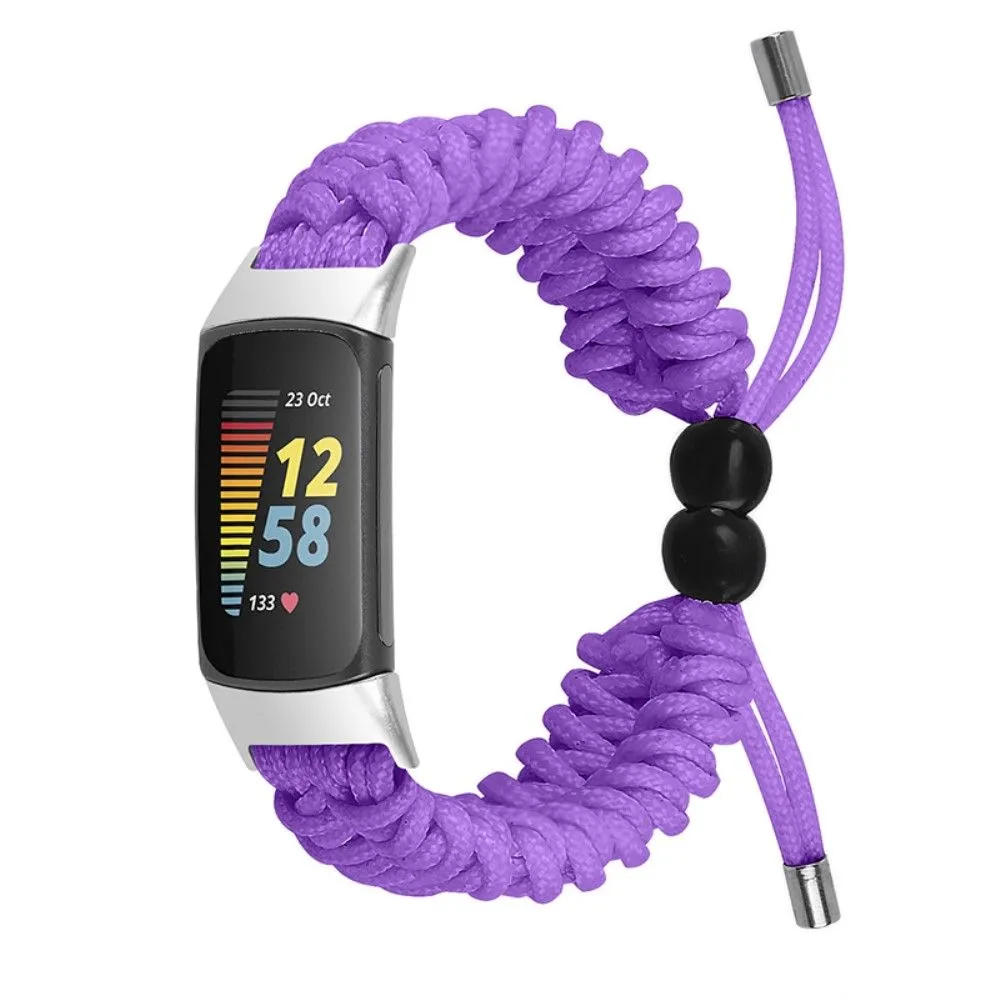 Fitbit Charge 5 elastic nylon watch strap - Purple