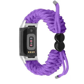 Fitbit Charge 5 elastic nylon watch strap - Purple