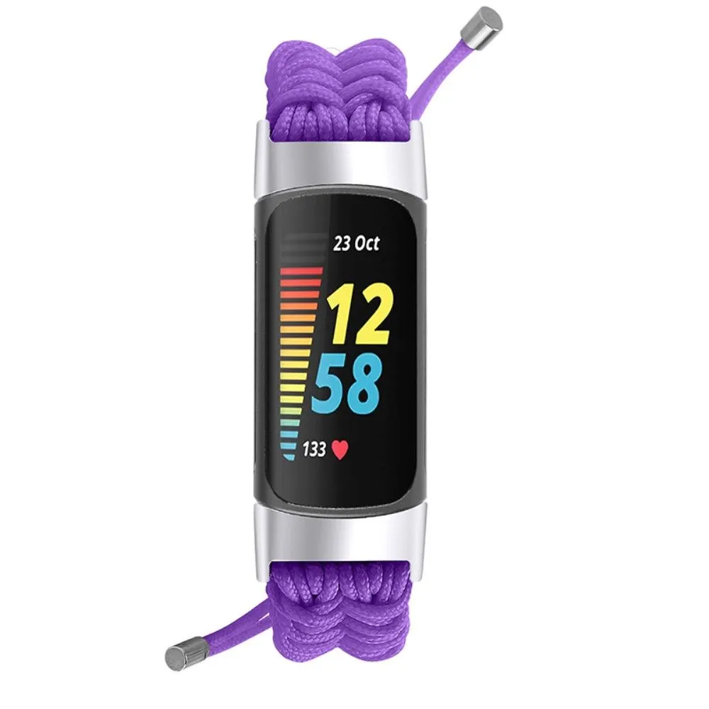 Fitbit Charge 5 elastic nylon watch strap - Purple