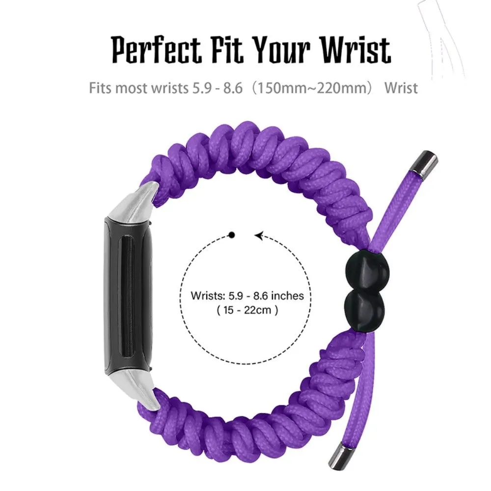 Fitbit Charge 5 elastic nylon watch strap - Purple