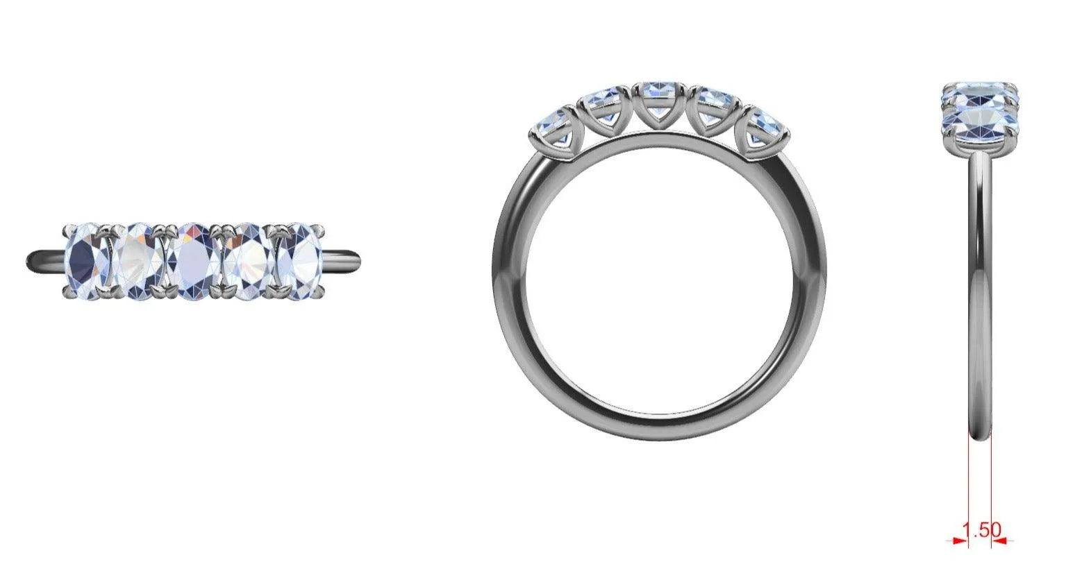 Five-Stone Oval-Cut Diamond Ring
