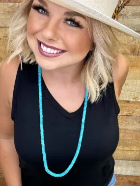 Fort Worth Turquoise Disc Long Necklace