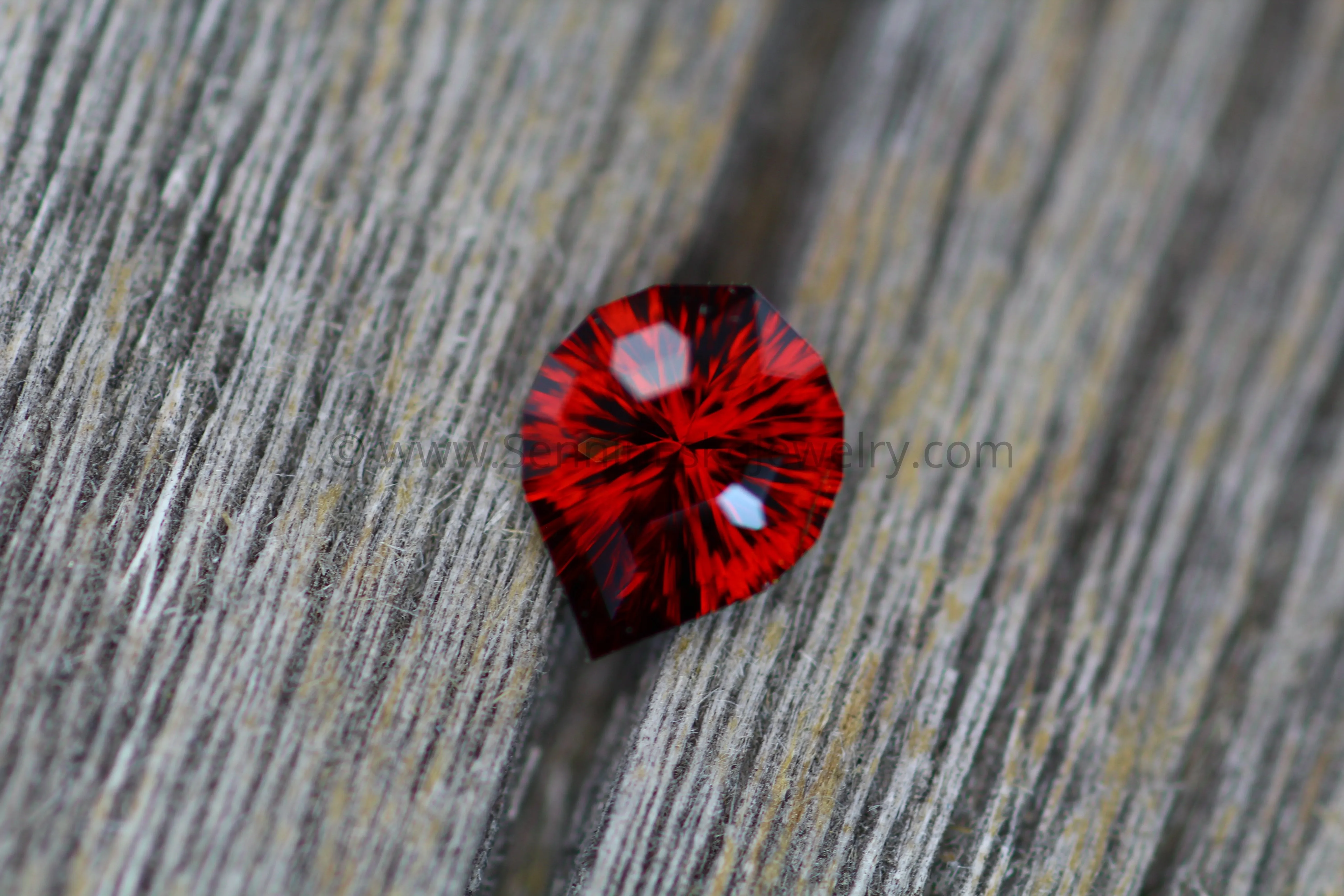 Garnet Fantasy Cut Pear - Garnet Tear Drop - Precision Cut Garnet Gemstone