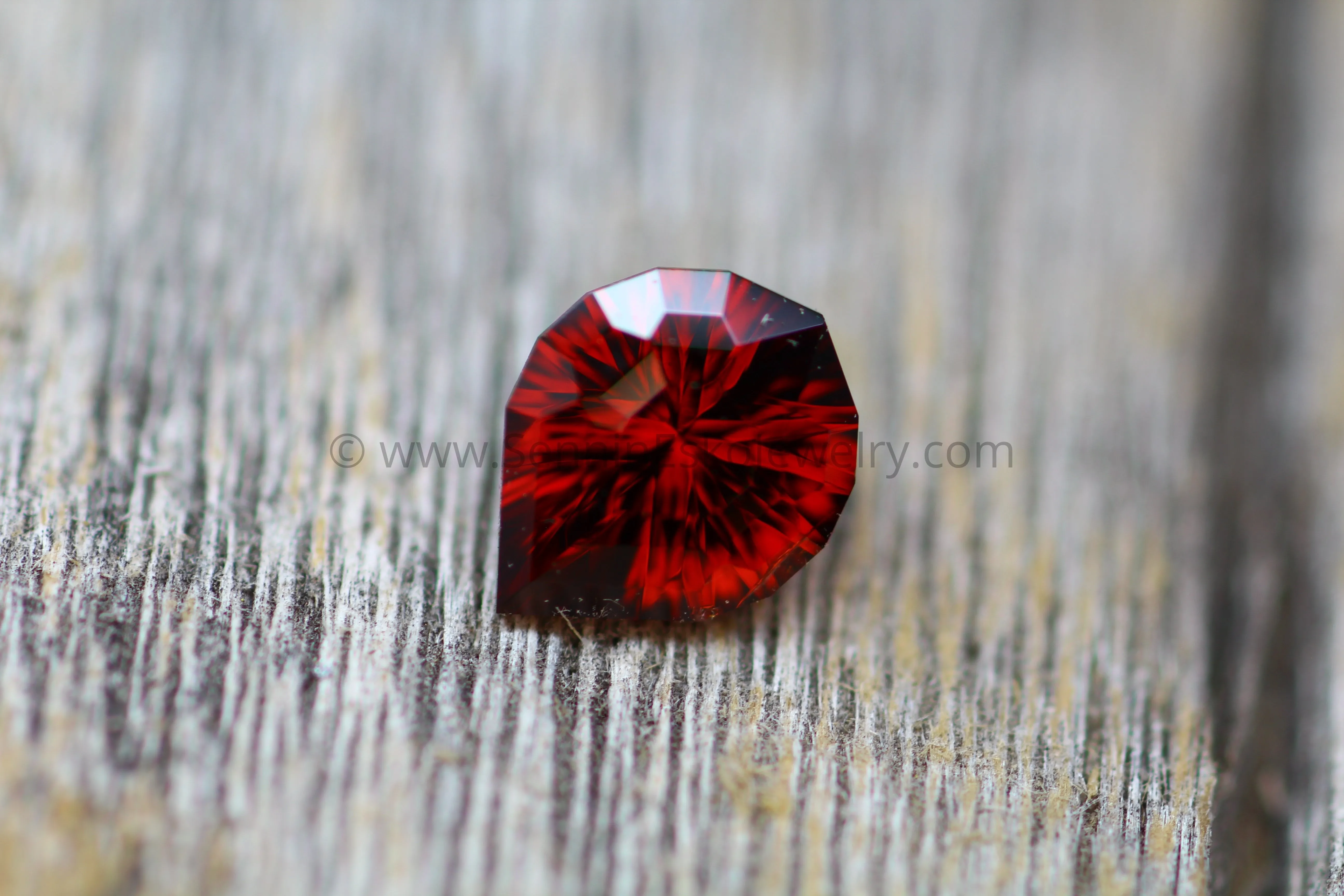 Garnet Fantasy Cut Pear - Garnet Tear Drop - Precision Cut Garnet Gemstone