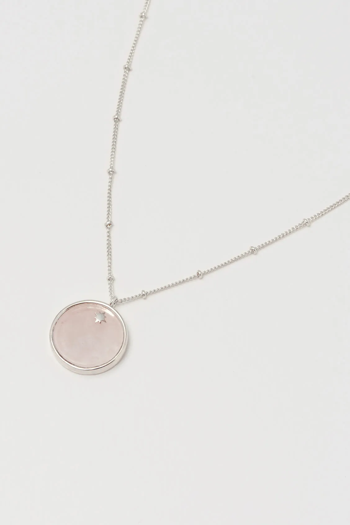 Gemstone Slice With Star Necklace