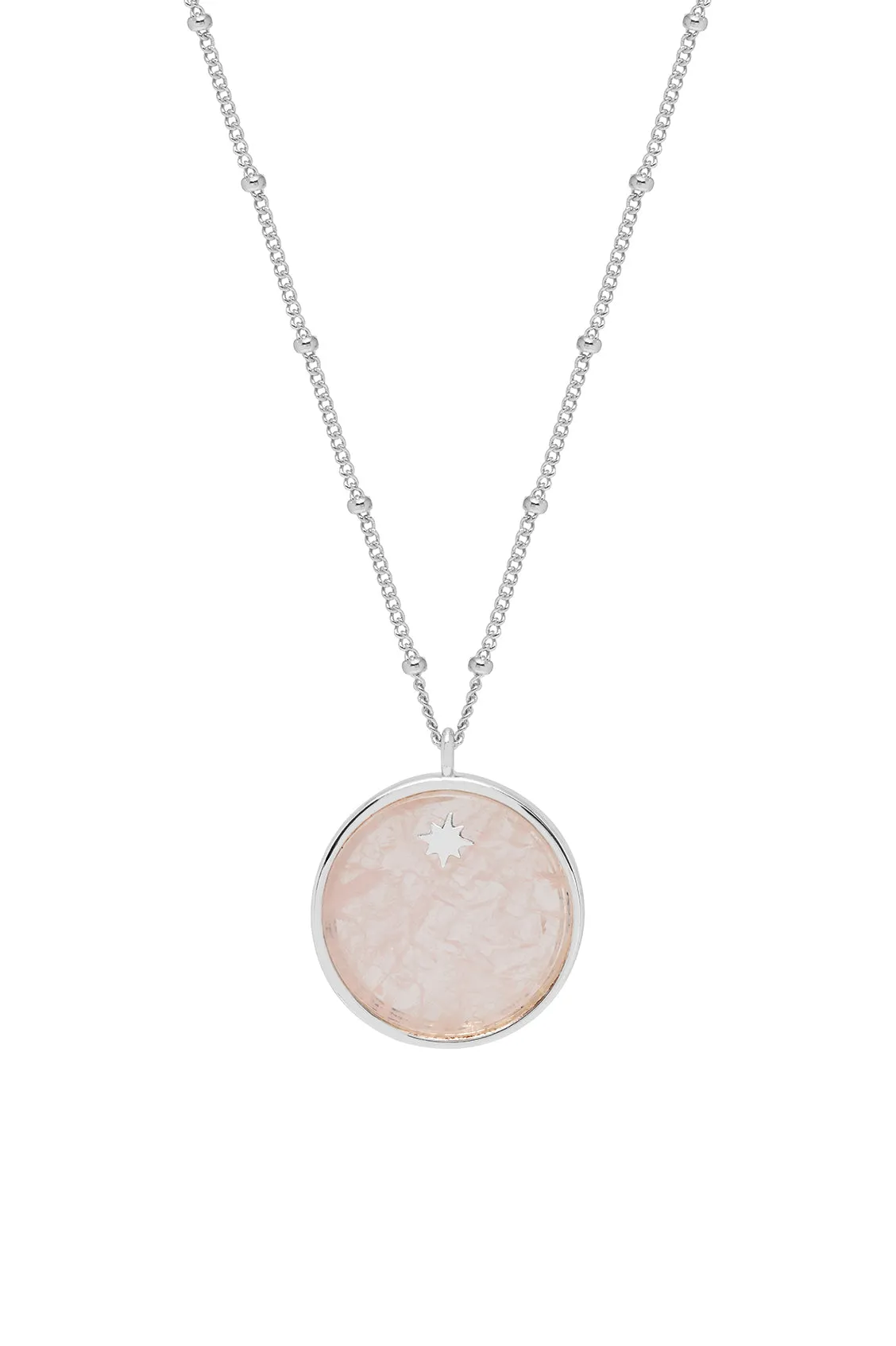 Gemstone Slice With Star Necklace
