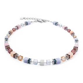 GeoCUBE® Precious Statement necklace silver-pastel