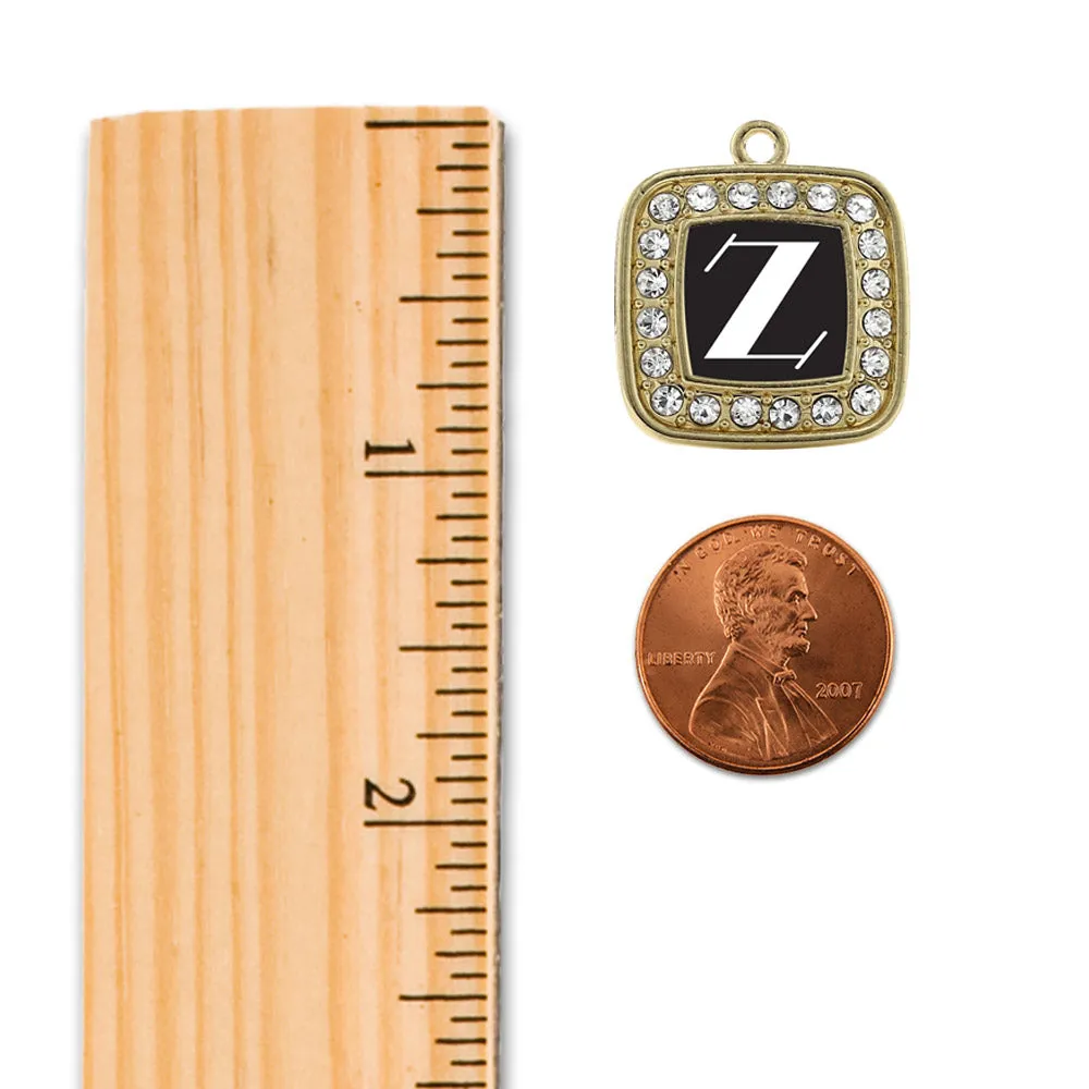 Gold My Vintage Initials - Letter Z Square Charm Braided Bracelet