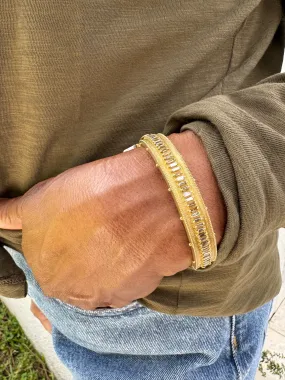 Gold Plated Finish Bracelet - Rose Cut Baguette Diamonds
