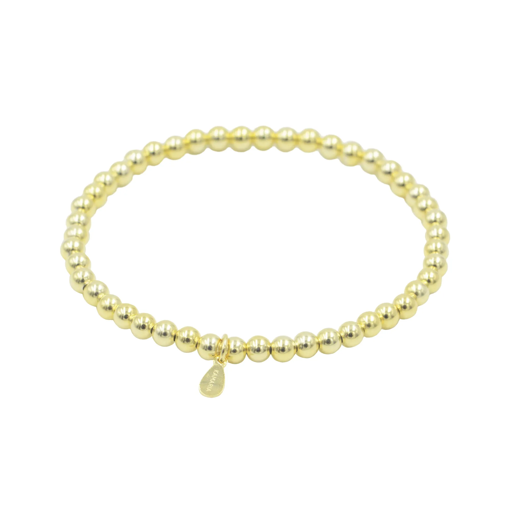 Gold-Plated Silver Beaded Bracelet 4mm