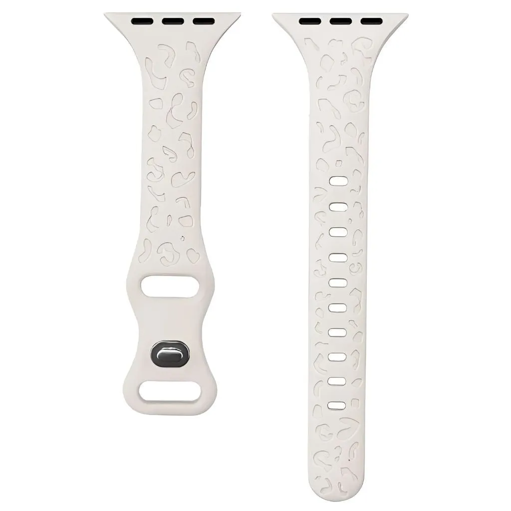 Gratus Leopard Engraved Slim Silicone Band