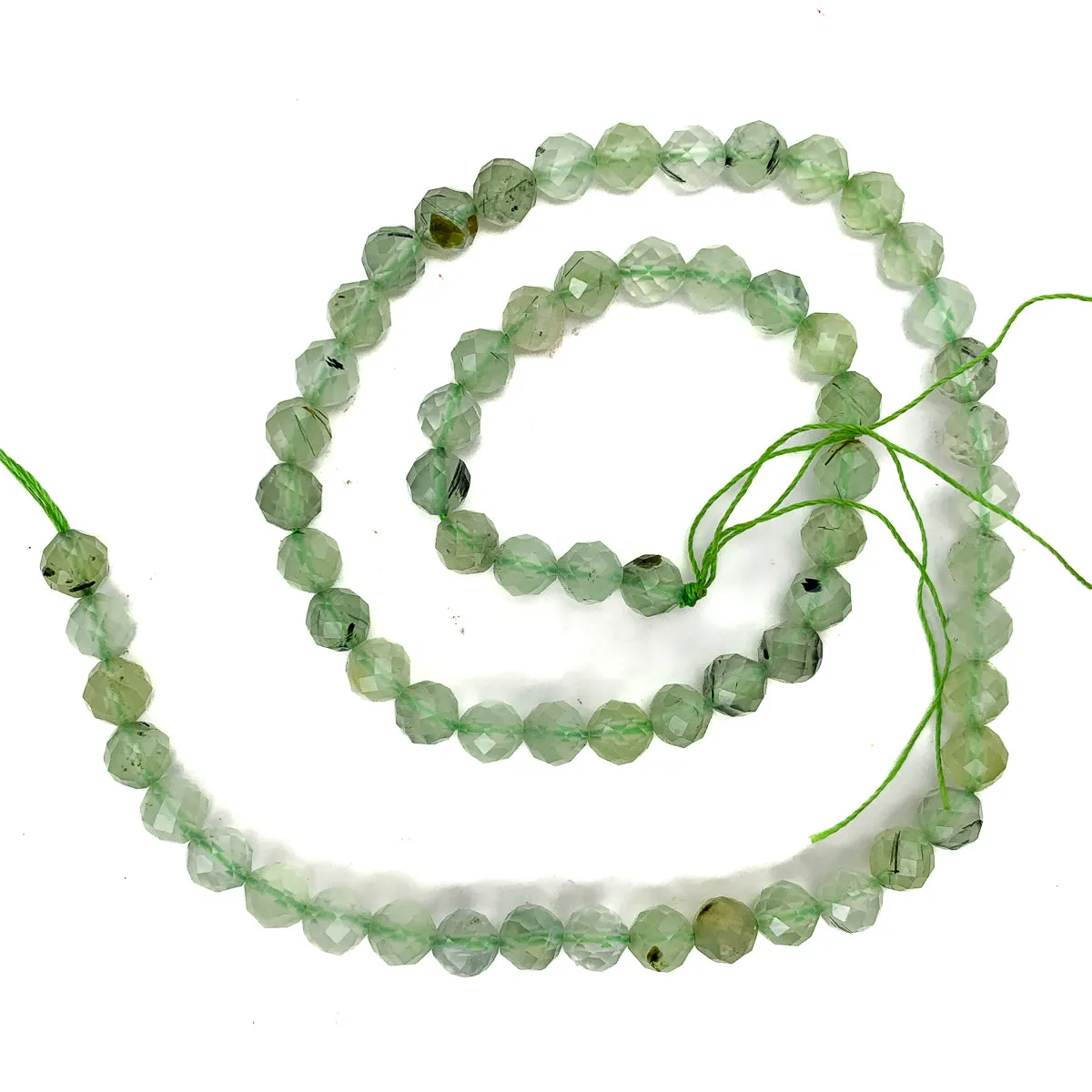 Green Quartz 6mm Faceted Rounds