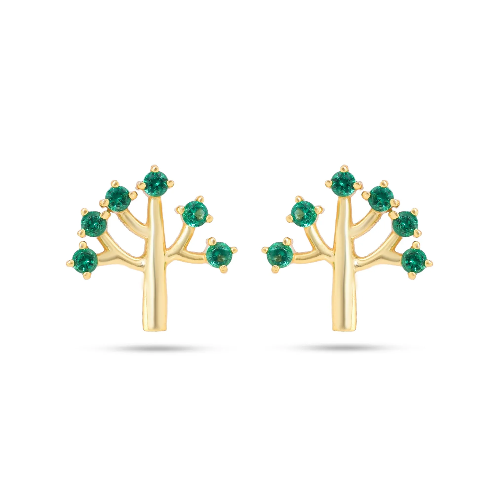 Green Tree of Life Silver Earrings - From Purl