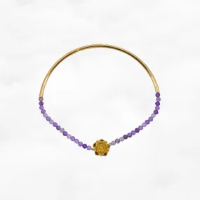Half Bangle Lotus Amethyst Bracelet