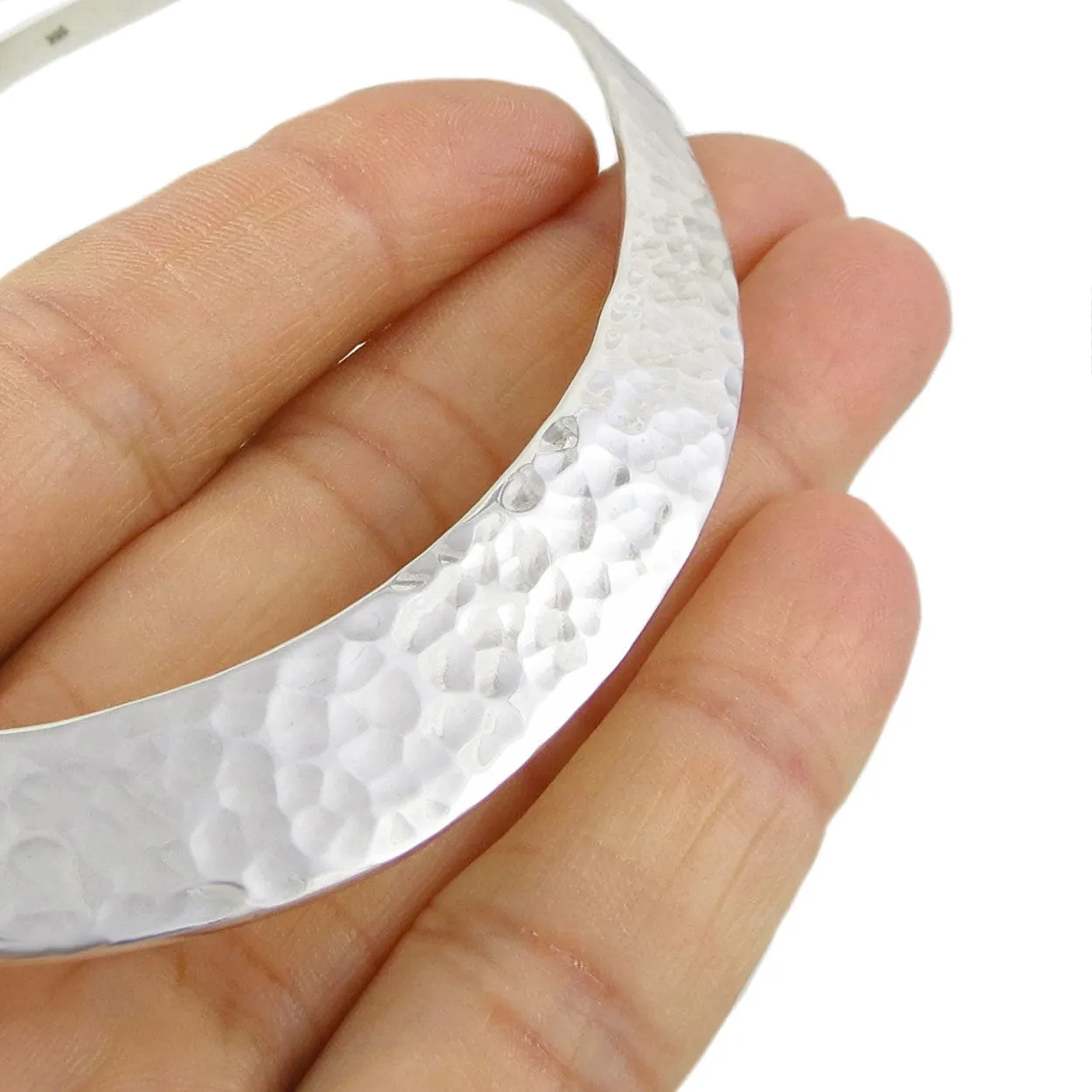 Hammered Torque Sterling Silver Choker Necklace