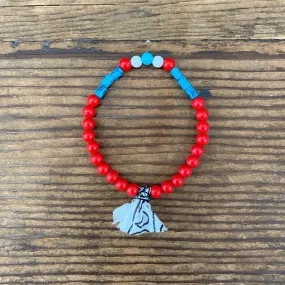 Hanami Bead Bracelet Red/White/Turq