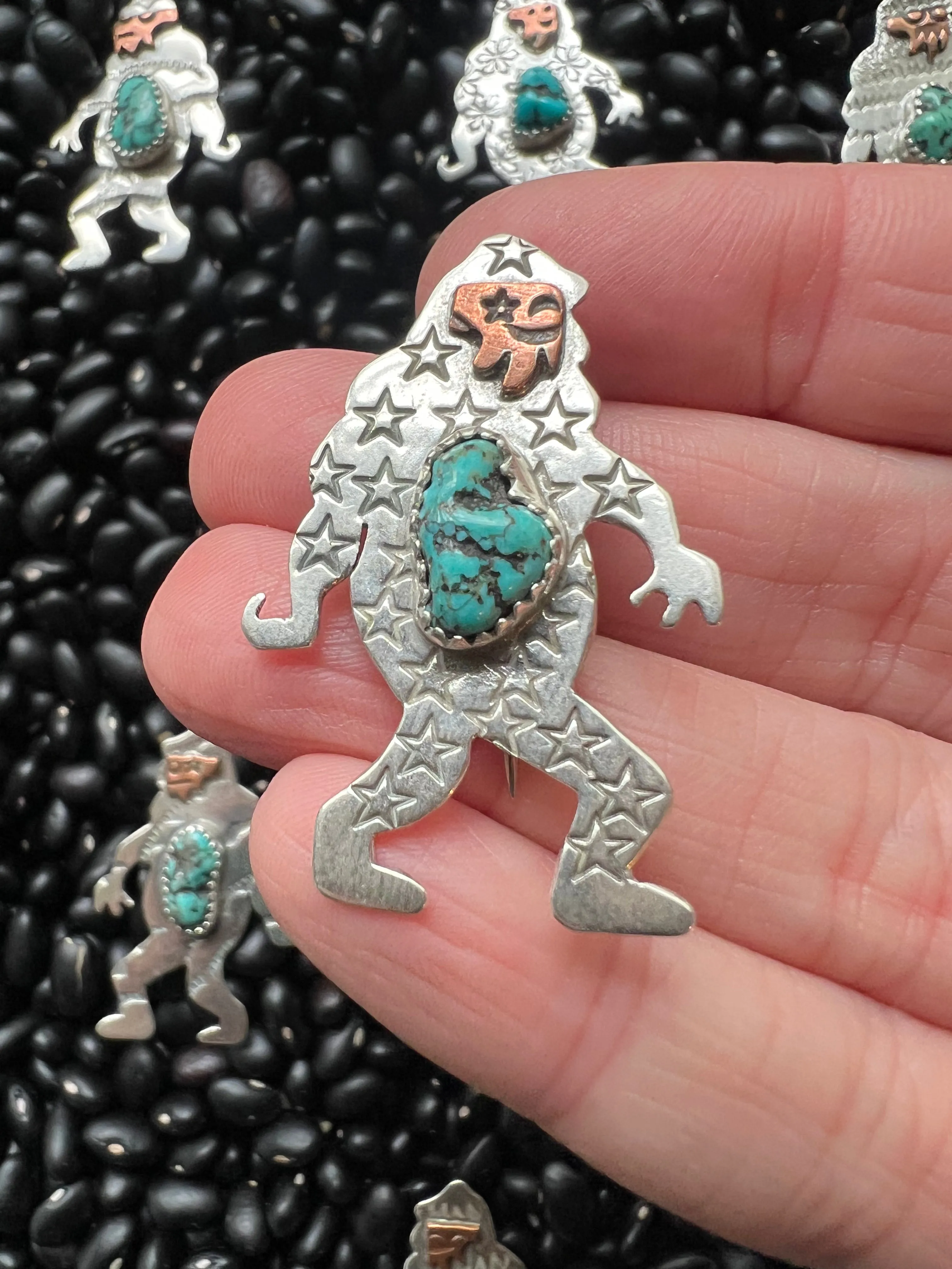 Hand Stamped Big Foot Pendant or Hat Pin