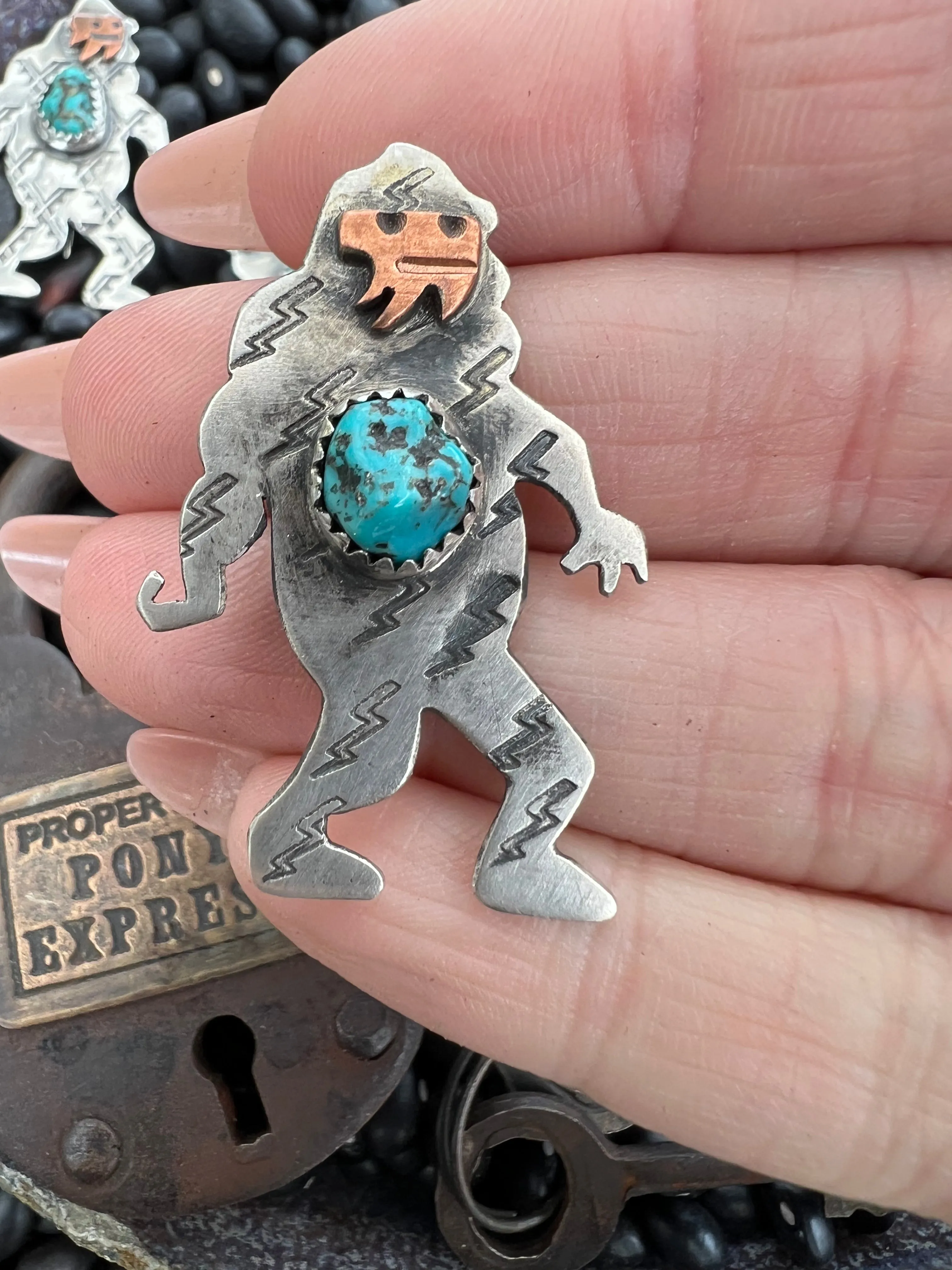 Hand Stamped Big Foot Pendant or Hat Pin