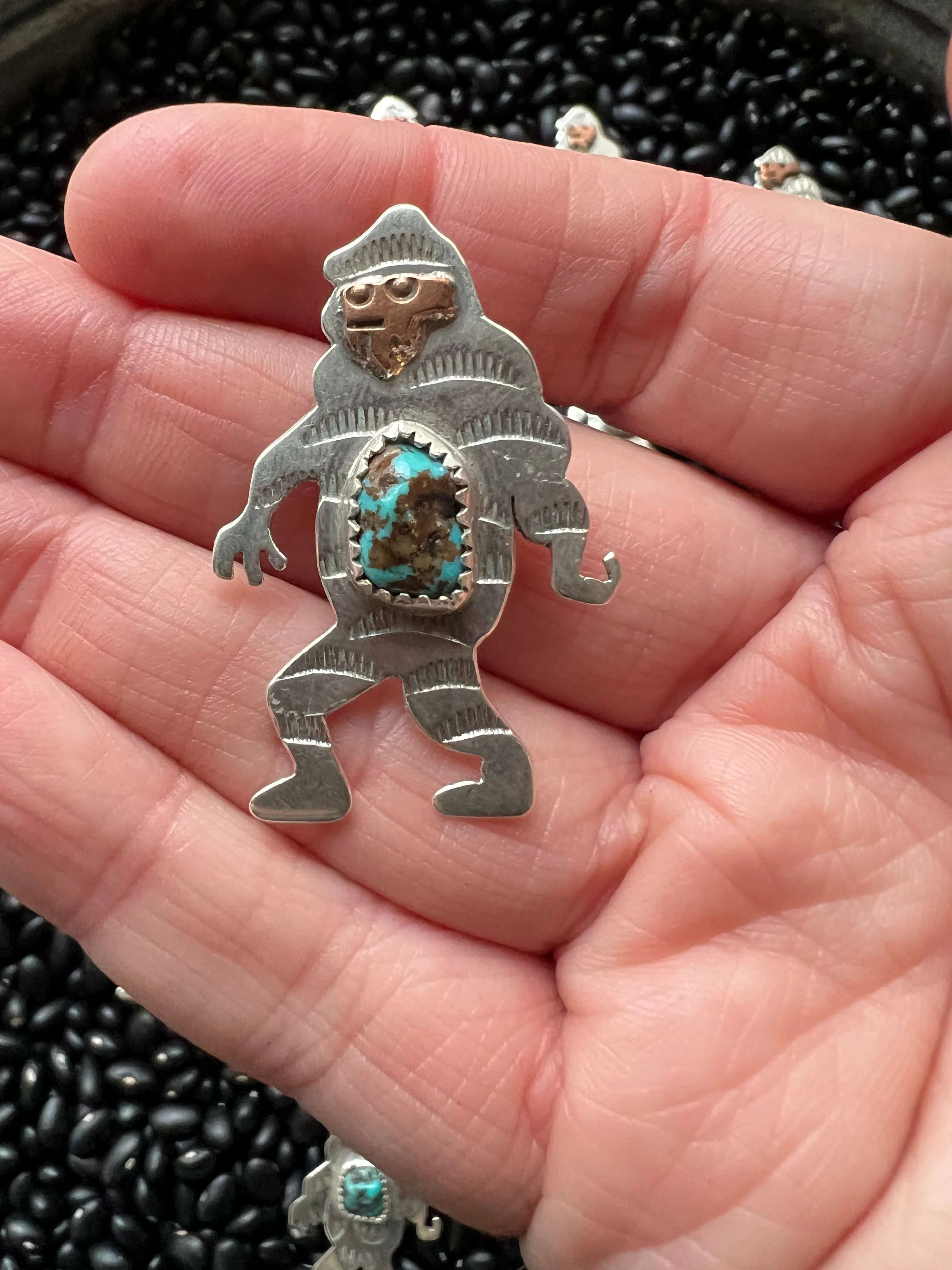 Hand Stamped Big Foot Pendant or Hat Pin