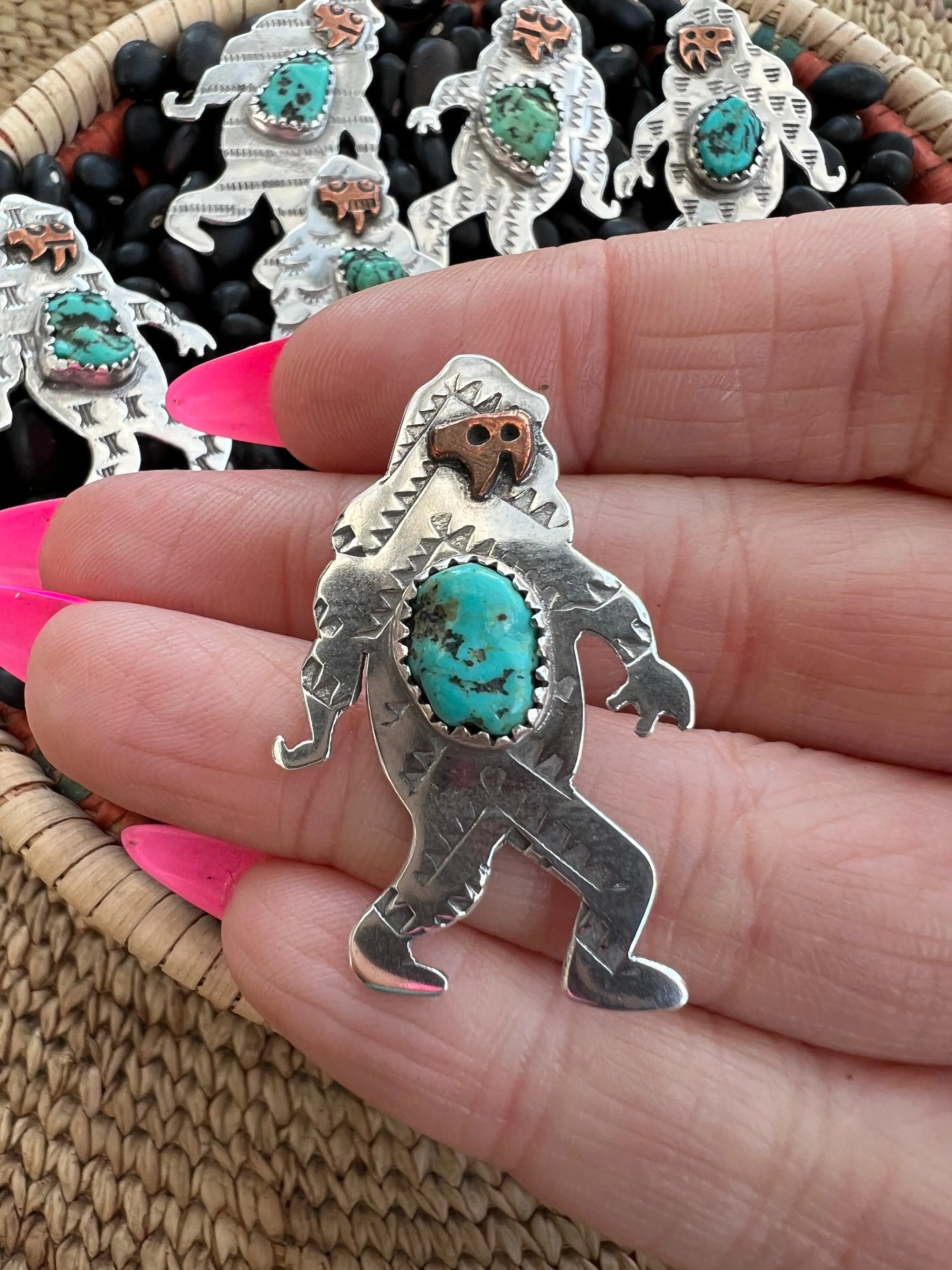 Hand Stamped Big Foot Pendant or Hat Pin