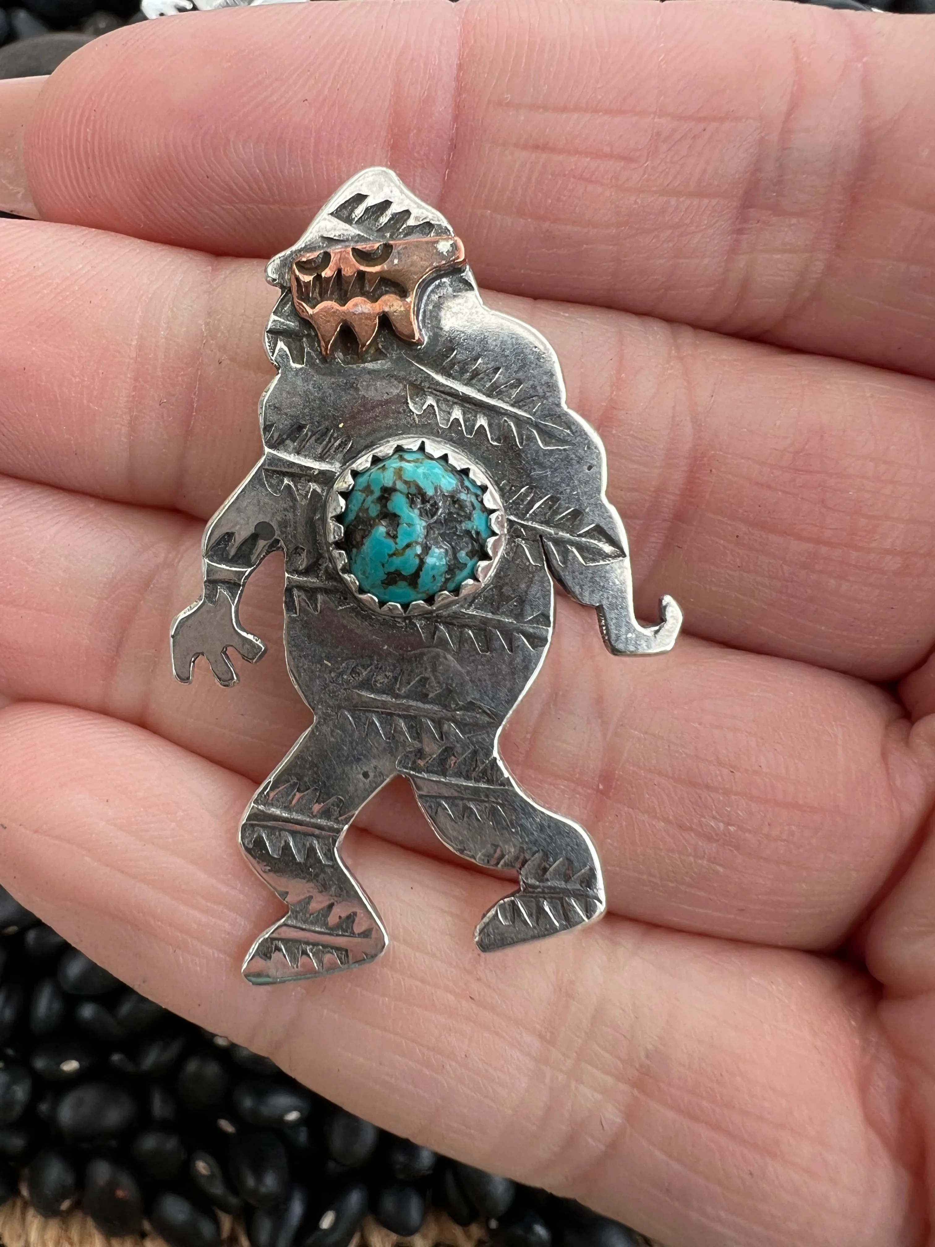 Hand Stamped Big Foot Pendant or Hat Pin