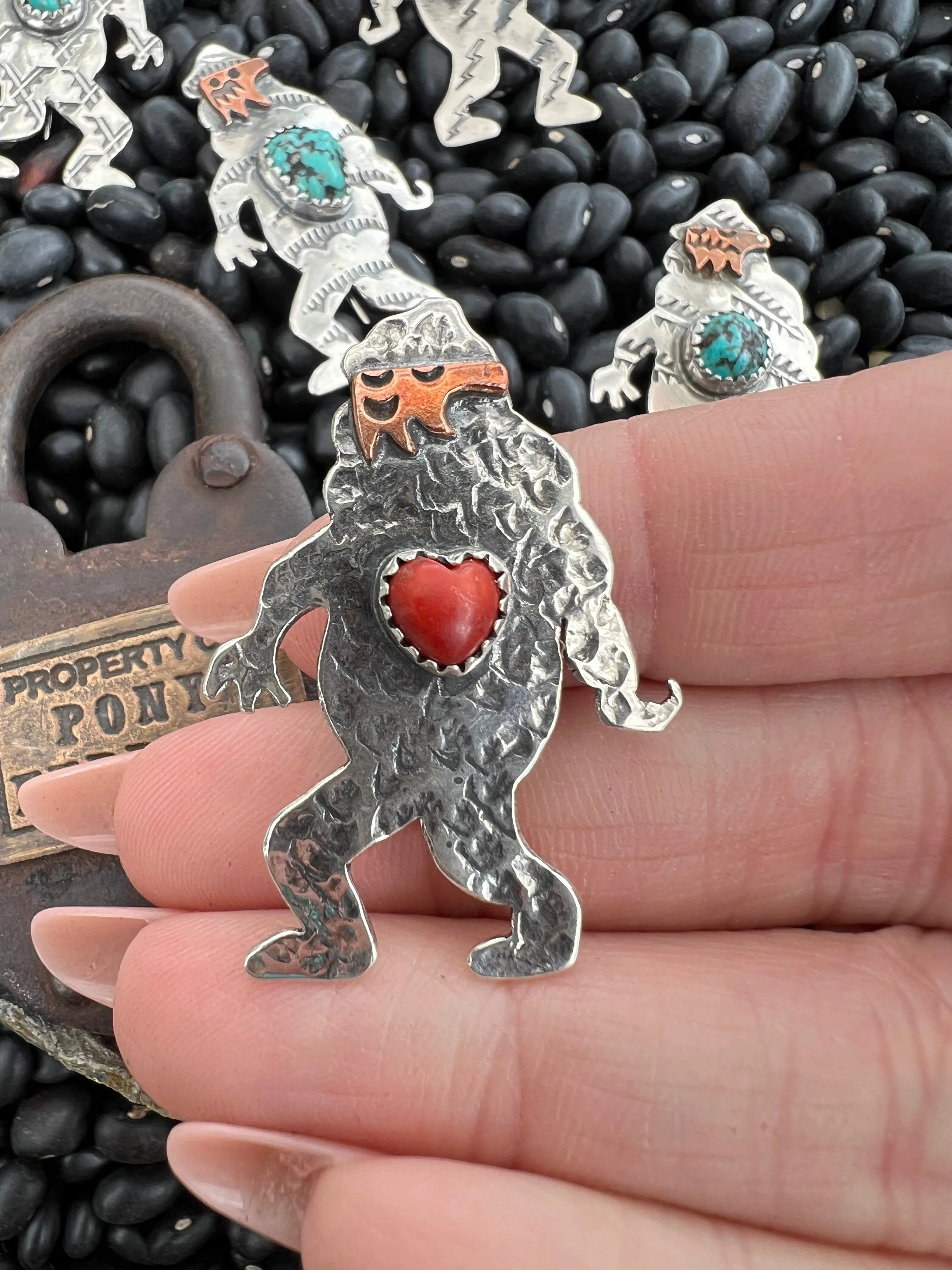 Hand Stamped Big Foot Pendant or Hat Pin