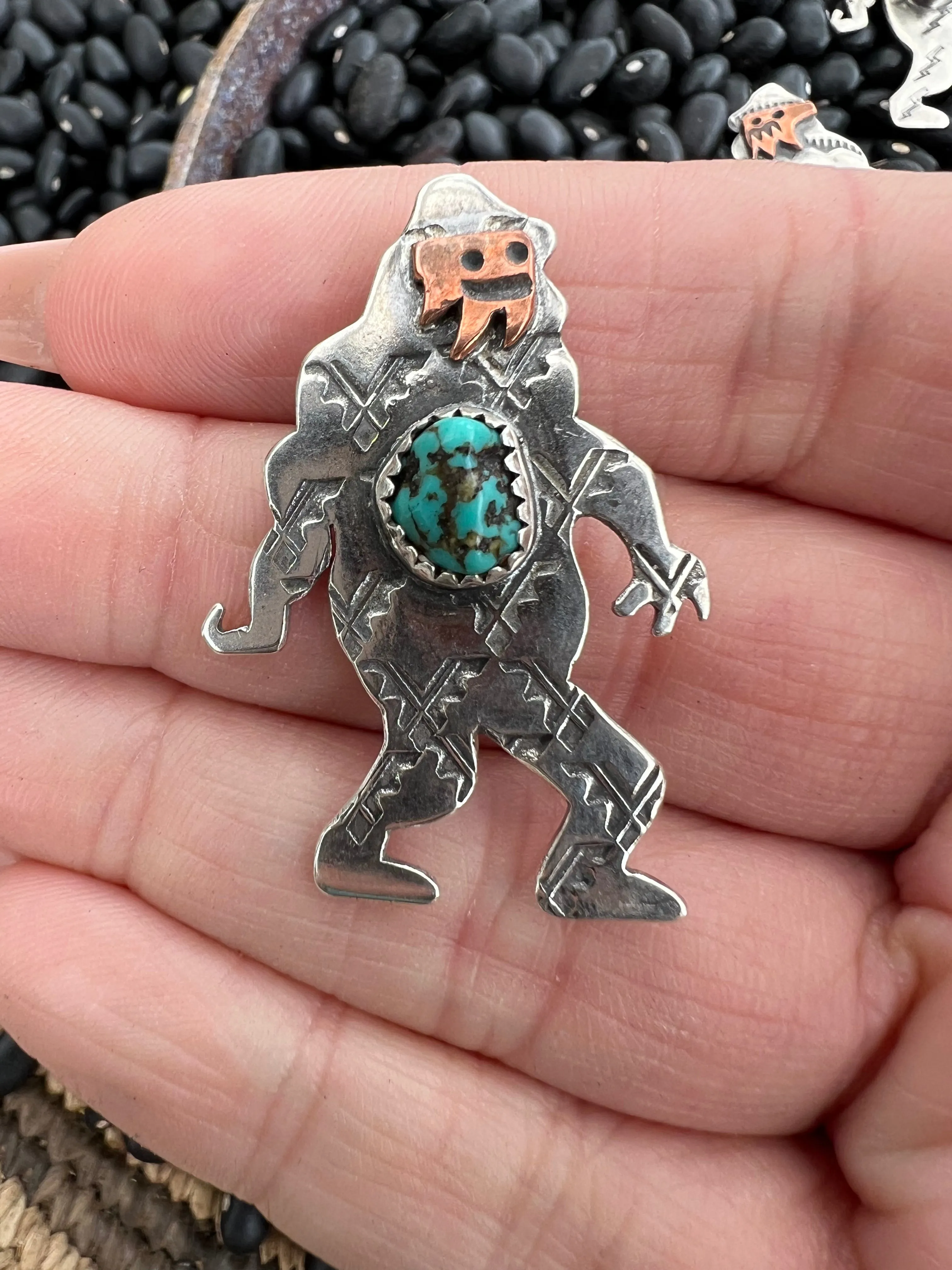 Hand Stamped Big Foot Pendant or Hat Pin