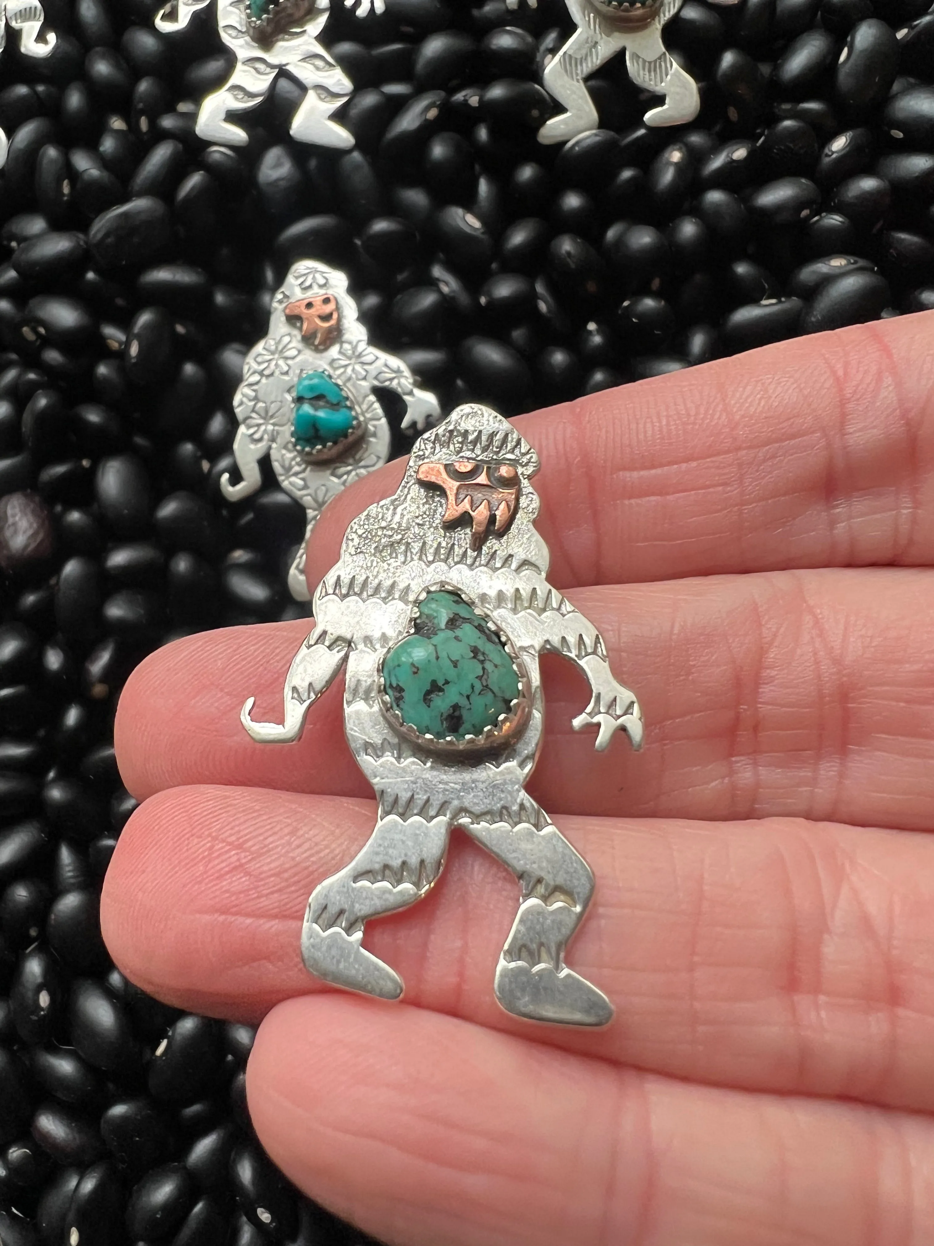 Hand Stamped Big Foot Pendant or Hat Pin