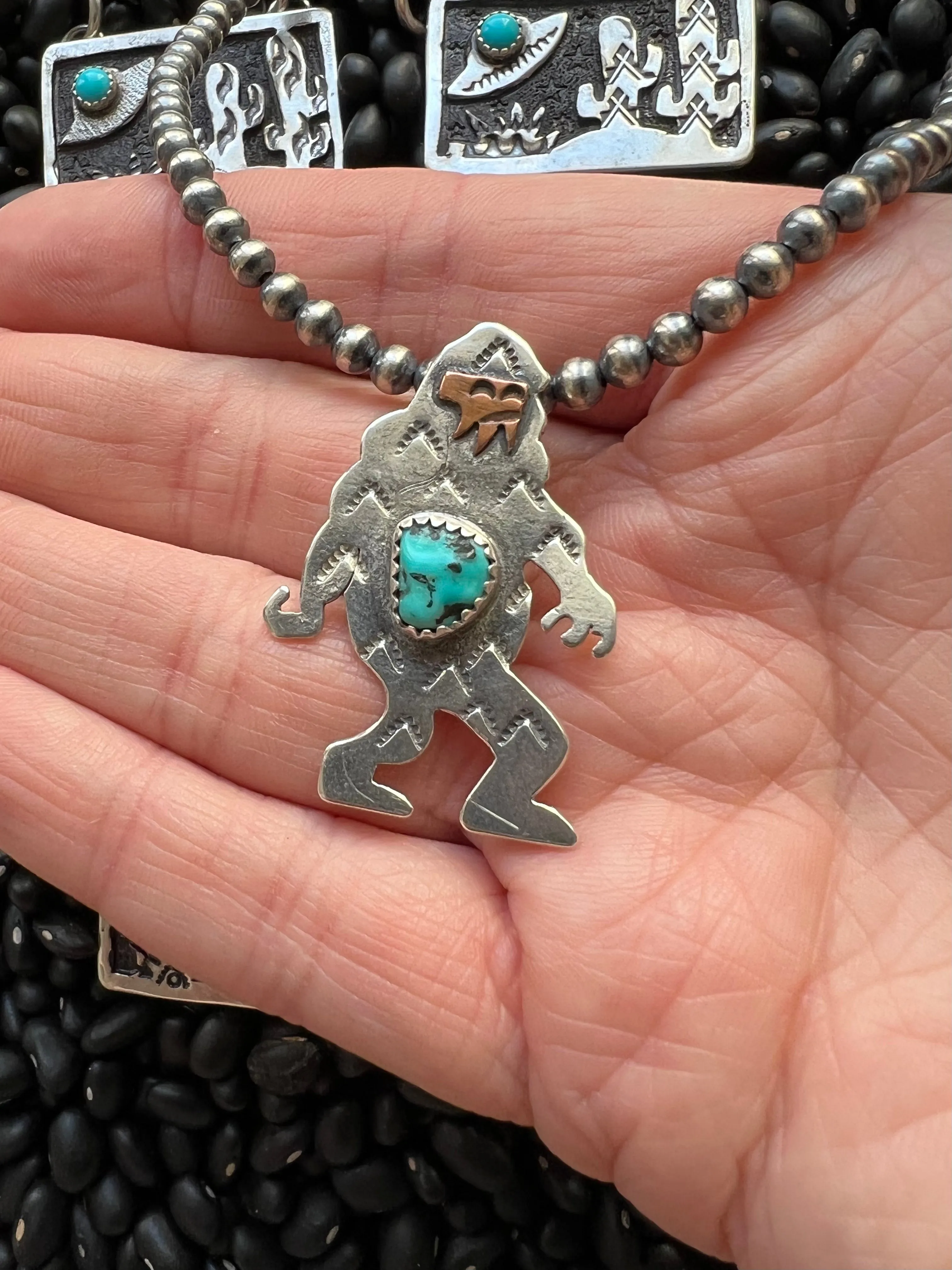Hand Stamped Big Foot Pendant or Hat Pin