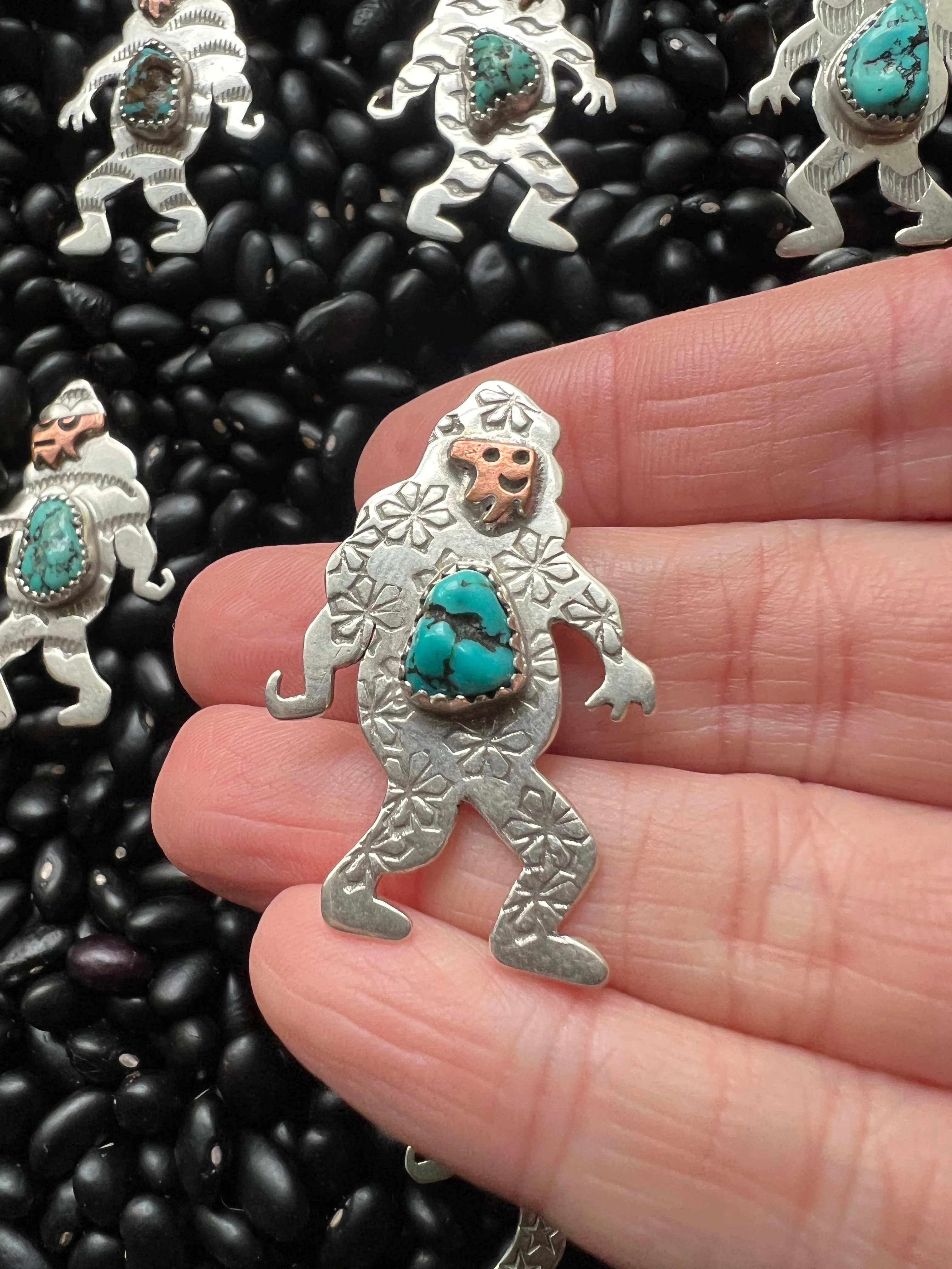 Hand Stamped Big Foot Pendant or Hat Pin