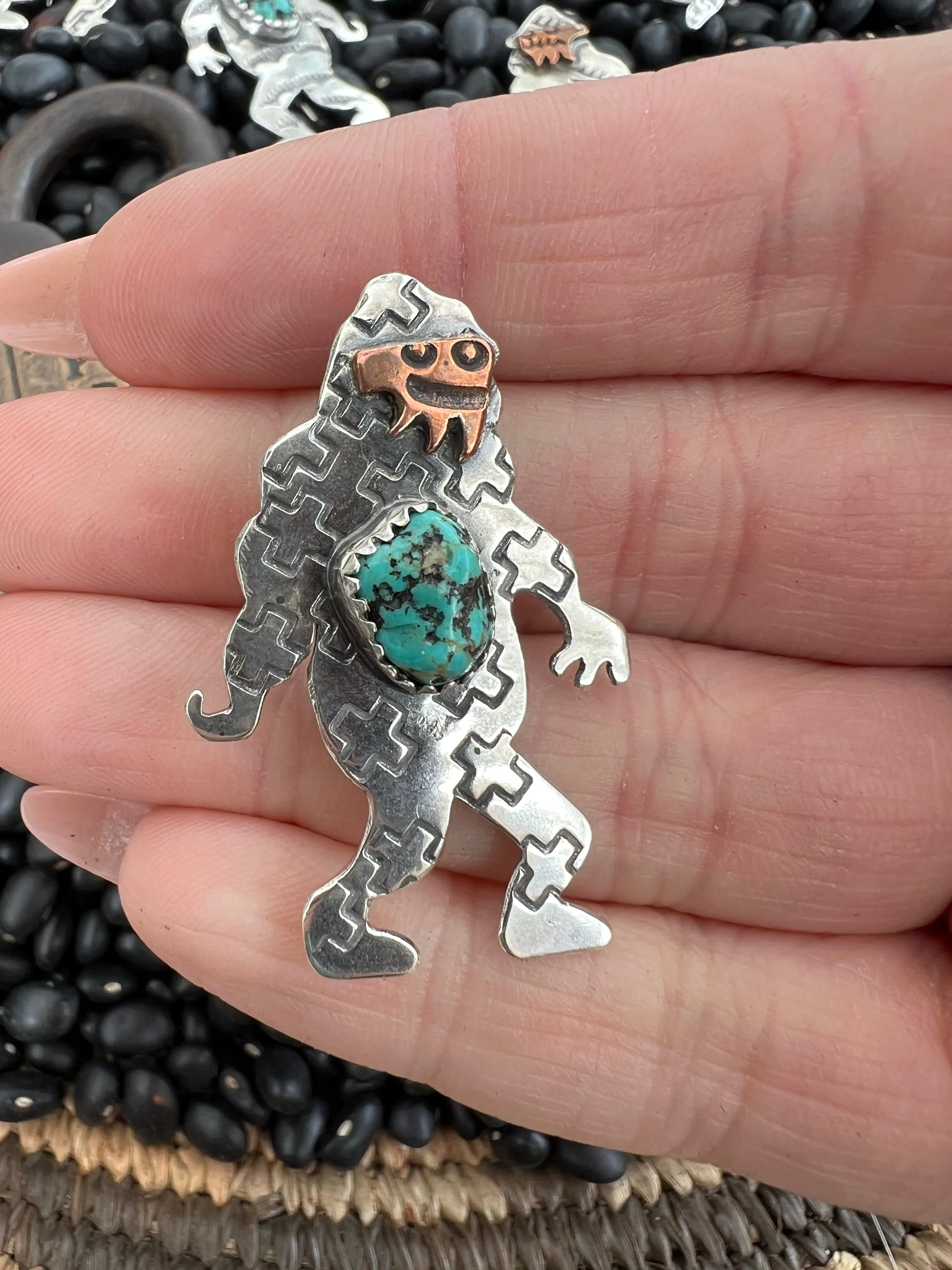 Hand Stamped Big Foot Pendant or Hat Pin