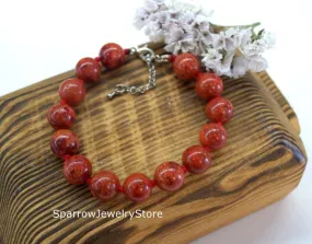 Handmade coral bracelet Genuine coral Christmas gifts for her Pesrsonalized gift for mom Protection success love talisman Red coral jewelry