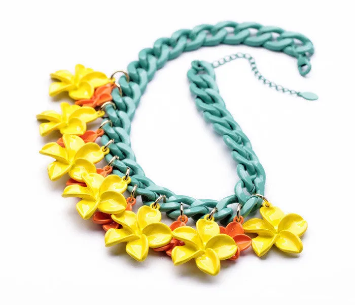 Hawaiian Flowers Link Necklace