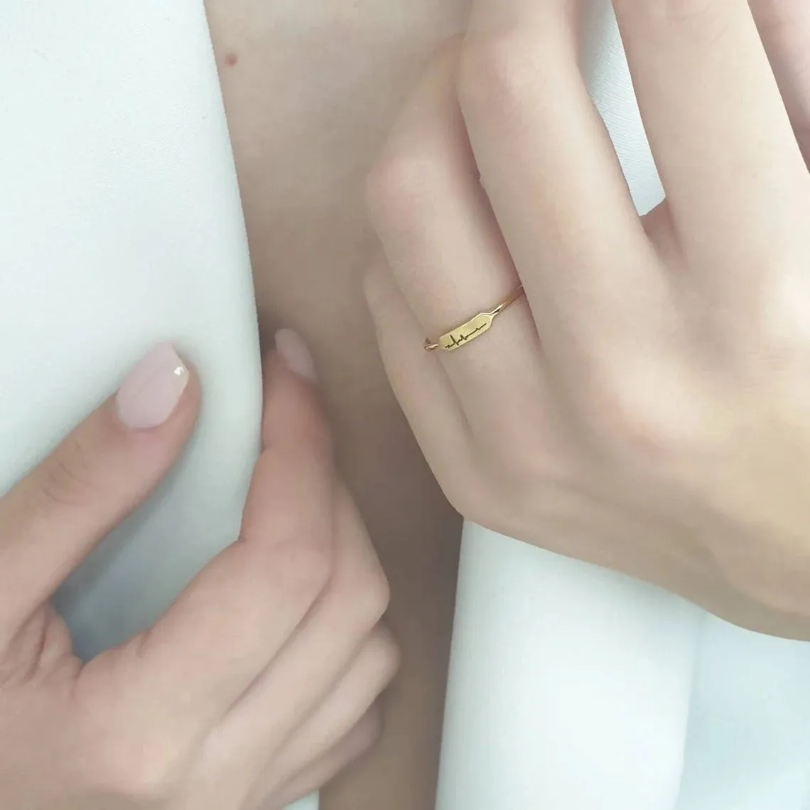 Heartbeat Ring Made Of 14K Solid Gold