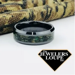 High-Tech Ceramic Wedding Ring With Camouflage Inlay, Size 9 (93608)