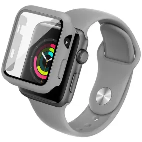 IMAK Apple Watch Series 3/2/1 38mm silicone cover with watch strap   tempered glass - Grey