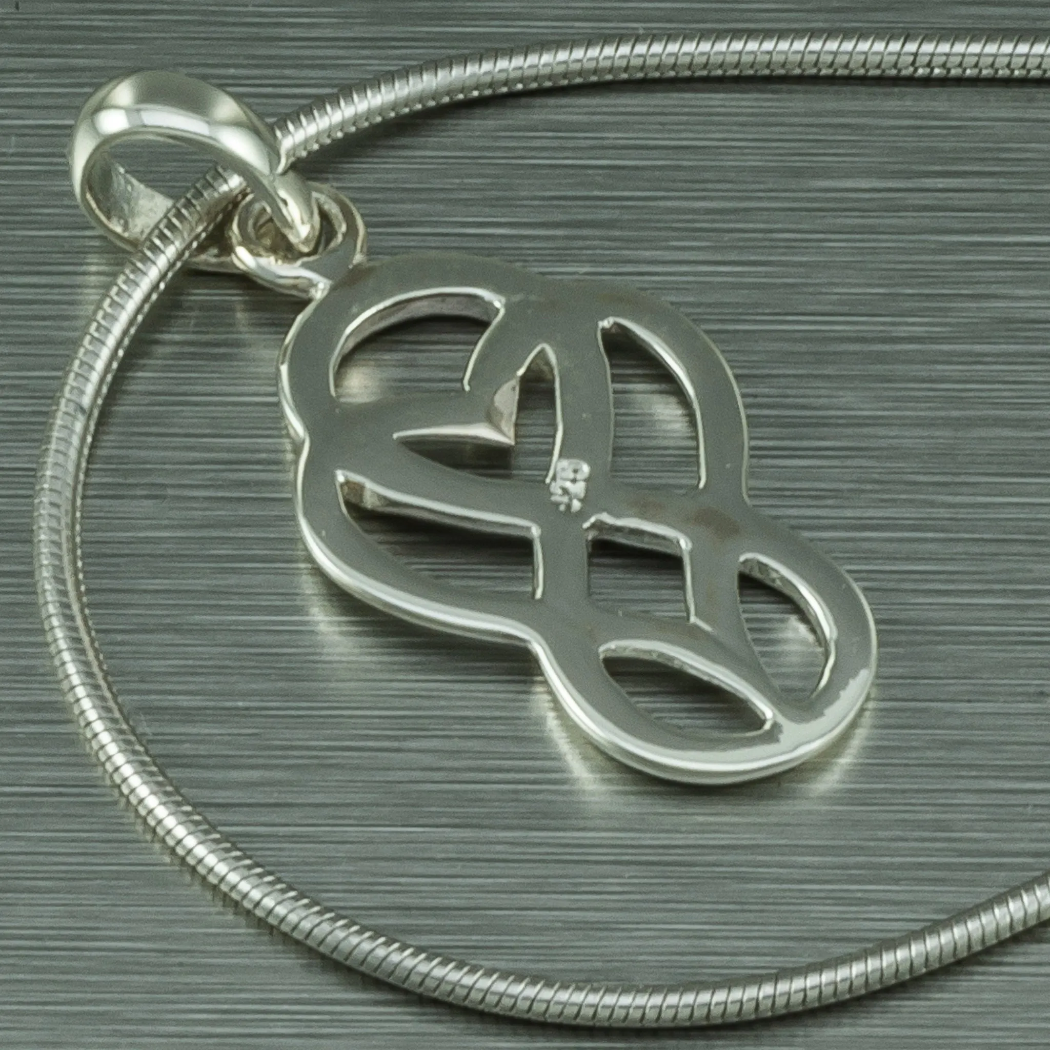 Infinity in a Heart Necklace, Sterling Silver.