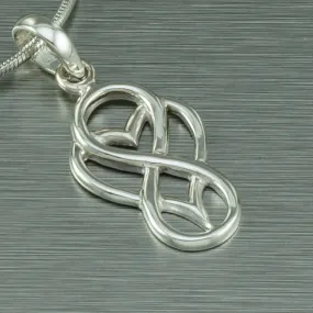 Infinity in a Heart Necklace, Sterling Silver.