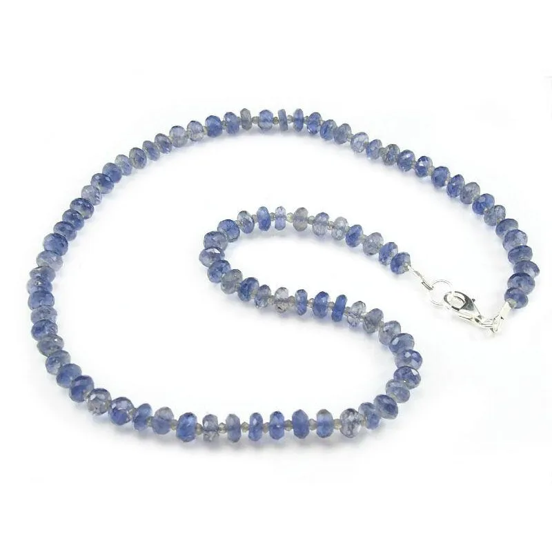Iolite and Labradorite Necklace with Sterling Silver Trigger Clasp