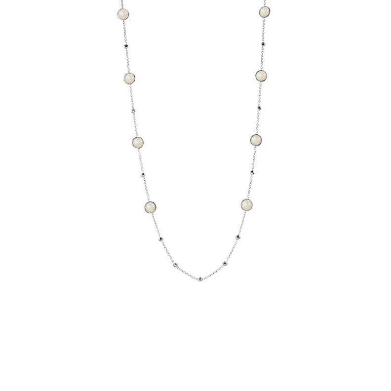 IPPOLITA Rock Candy® Mixed Ball and Stone Station Necklace in Clear Quartz and Mother-of-Pearl