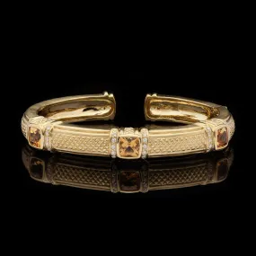 Judith Ripka Citrine 18Kt Yellow Gold Cuff Bracelet