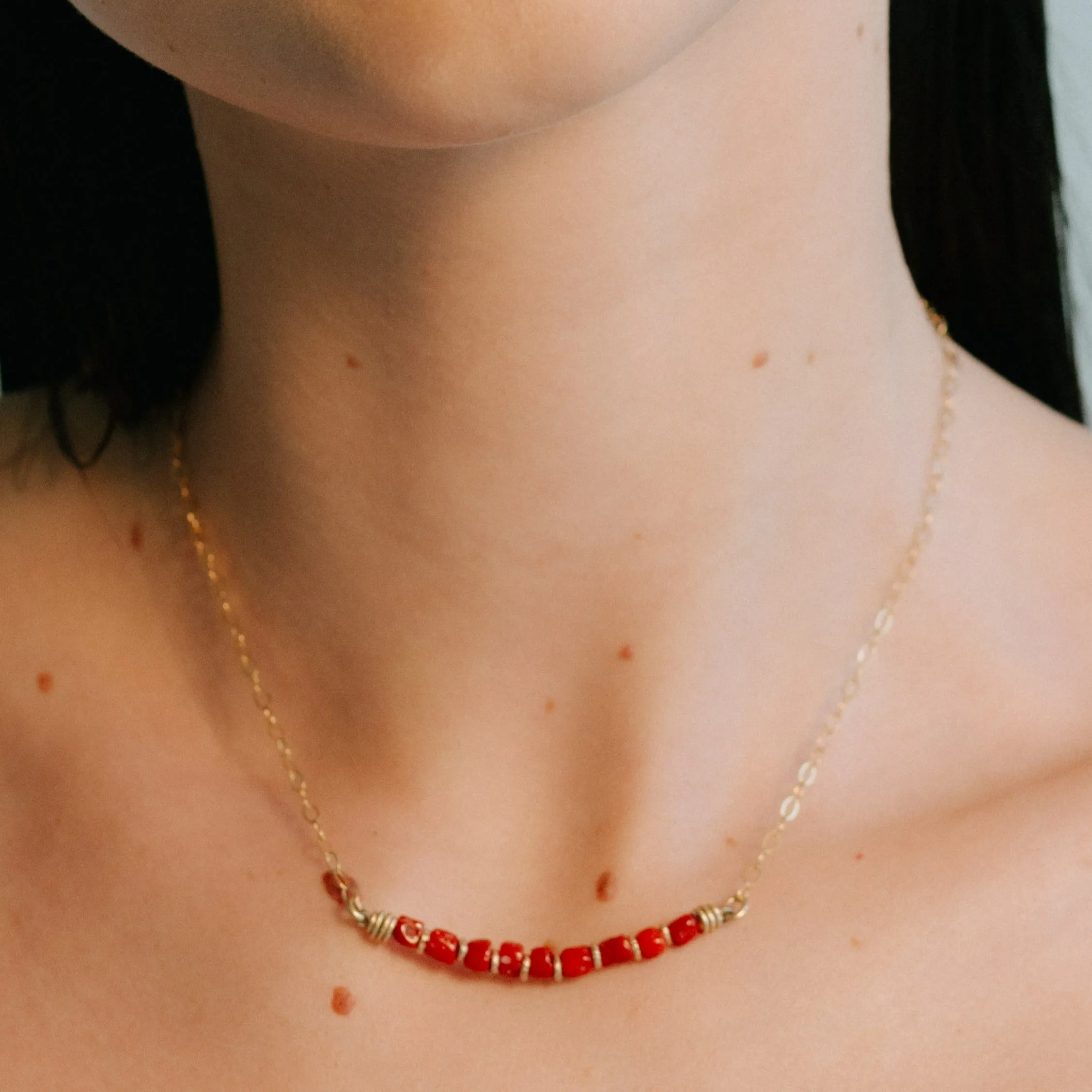 Koralli Necklace #2 - Red Coral