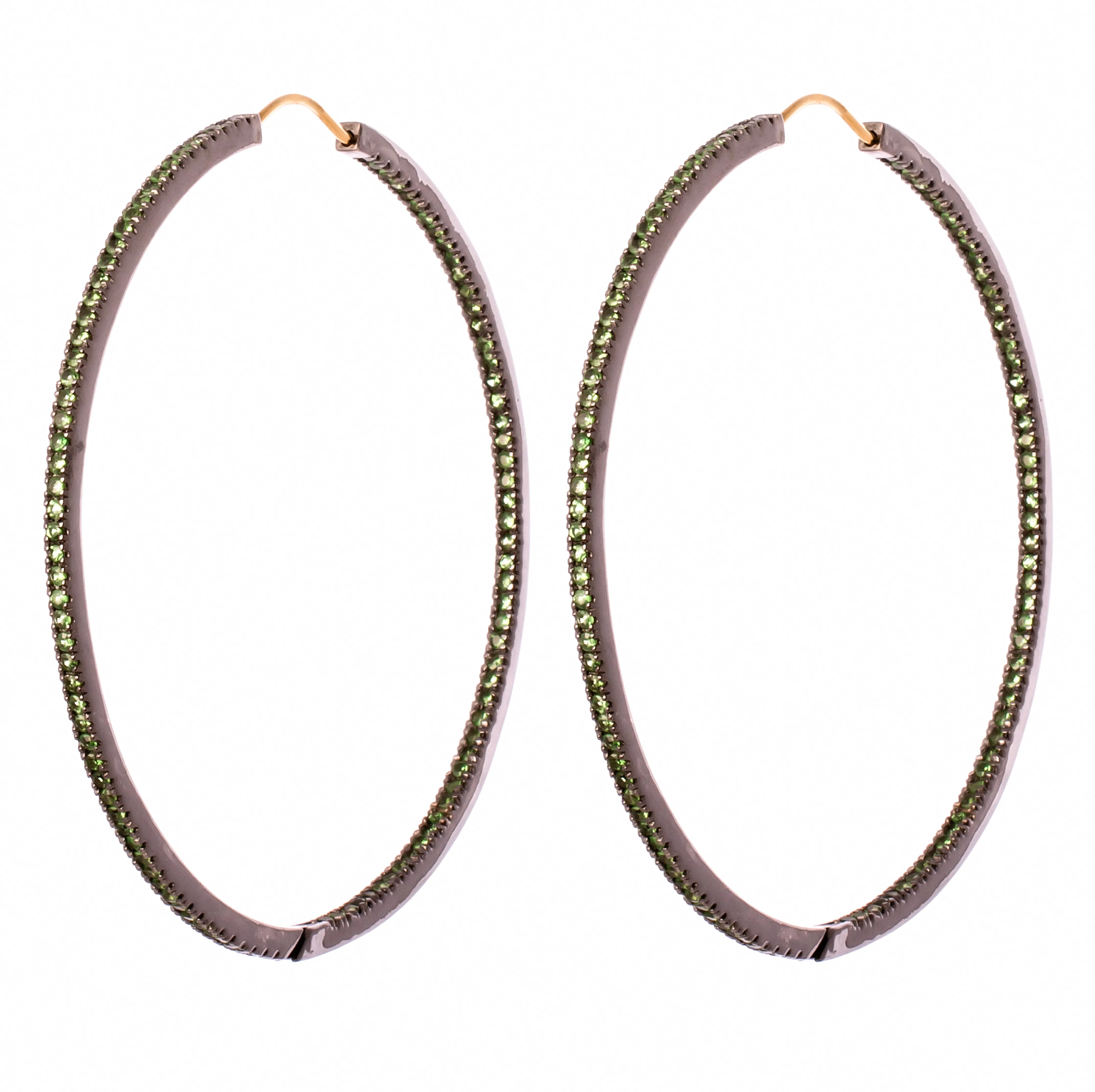 Large Emerald Hoops