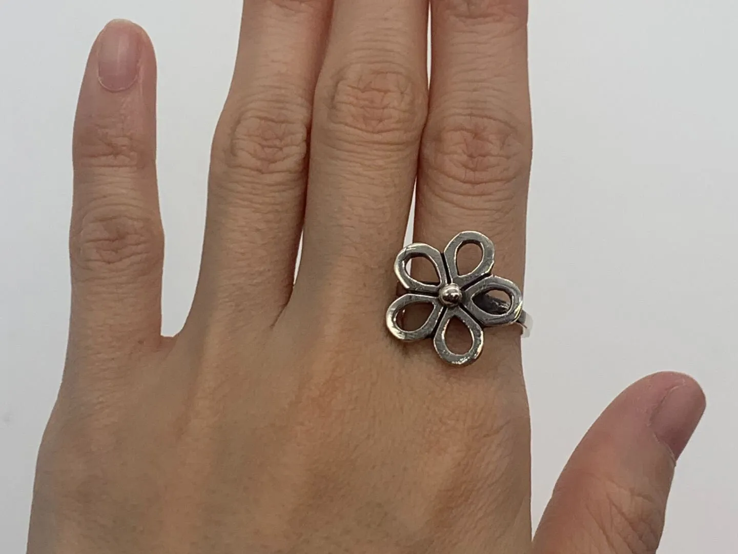 Large Flower Ring - Cut Out Flower Ring - Silver Flower Ring