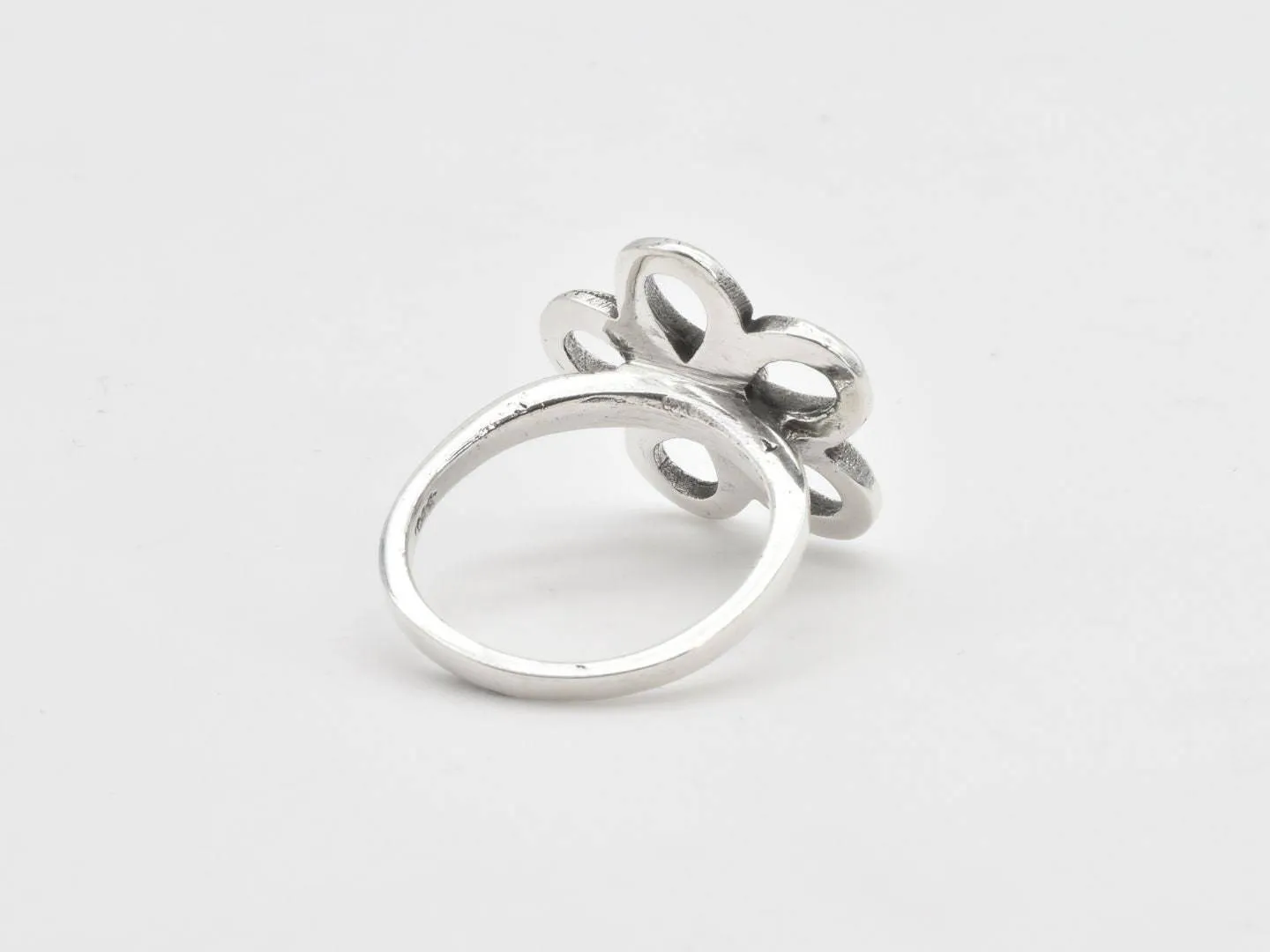 Large Flower Ring - Cut Out Flower Ring - Silver Flower Ring