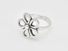 Large Flower Ring - Cut Out Flower Ring - Silver Flower Ring