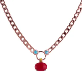 Large Oval Stone and Chain Necklace in "Pretty Woman" *Custom*