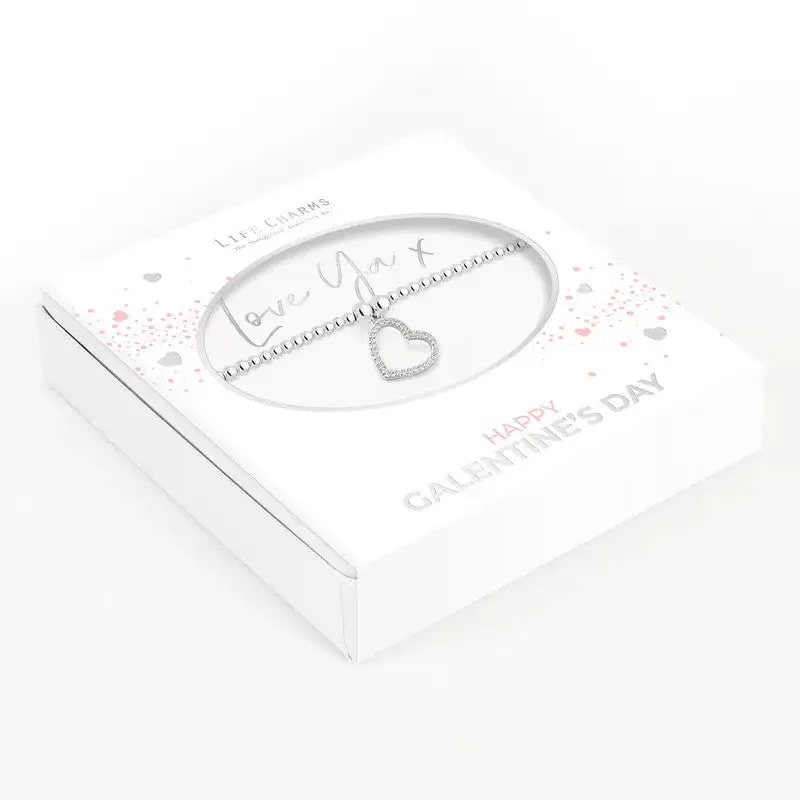 Life Charms Love You Bracelet - Happy Galentine’s Day - Removable Sleeve