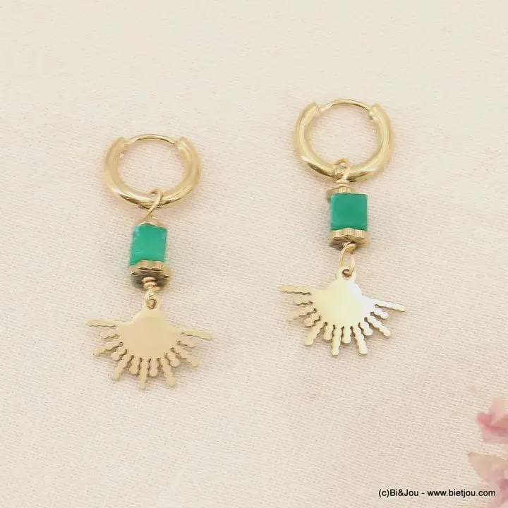 Lilas de Seine Mini Hoop Semi Sun Earrings